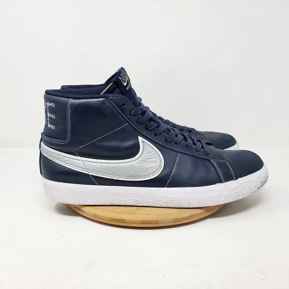Nike‎ Blazer Mid Shoes Mens 11 Mason Silva Dark Blue Lace Up Sneakers